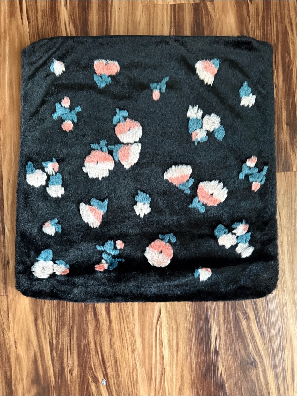 Anthropologie Flora Faux Fur Pillow Cover